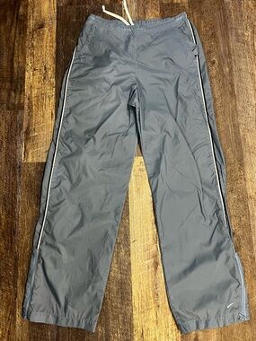 Nike windbreaker track pants zip ankle gray Y2K”